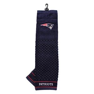 Team Golf NFL New England Patriots Embroidered Golf Towel Embroidered Golf Towel, Checkered Scrubber Design, Embroidered Logo