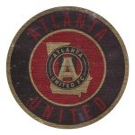 Fan Creations Atlanta United FC MLS Wooden Sign 12” Round Wall Decor- Show Your Five Stripes 17’s Spirit and Decorate Your Major League Soccer Fandom- Officially Licensed