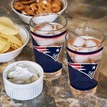 Rico Industries NFL Football New England Patriots 16 oz Pint Glasses with Digitally Printed Logo, Practical Set of 2 Classic Drinking Glasses, for Fans, Dishwasher Safe