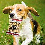 MLB New York Yankees Plush Peanuts Snack Toy for Dogs & Cats with Embroidered Team Name & Logo with Inner Squeaker