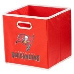 Franklin Sports NFL Tampa Bay Buccaneers Collapsible Storage Bin NFL Folding Cube Storage Container Fits Bin Organizers Fabric NFL Team Storage Cubes One Size, 11" x 11"