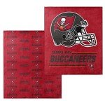 NORTHWEST NFL Double Sided Blanket - 100% Soft Polyester - Double Sided - Embrace NFL Spirit and Stay Warm on Game Days (Tampa Bay Buccaneers - Cardinal)