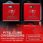 Franklin Sports NFL Tampa Bay Buccaneers Collapsible Storage Bin NFL Folding Cube Storage Container Fits Bin Organizers Fabric NFL Team Storage Cubes One Size, 11" x 11"