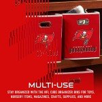 Franklin Sports NFL Tampa Bay Buccaneers Collapsible Storage Bin NFL Folding Cube Storage Container Fits Bin Organizers Fabric NFL Team Storage Cubes One Size, 11" x 11"