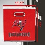 Franklin Sports NFL Tampa Bay Buccaneers Collapsible Storage Bin NFL Folding Cube Storage Container Fits Bin Organizers Fabric NFL Team Storage Cubes One Size, 11" x 11"
