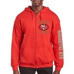 Junk Food Clothing x NFL - San Francisco 49ers - MVP Zip Hoodie - Unisex Adult Full Zip Hooded Sweatshirt for Men and Women - Size XX-Large