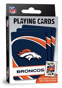 MasterPieces - NFL Playing Cards, Officially Licensed Denver Broncos Football Deck, Family Games for Adults and Kids, Standard Index