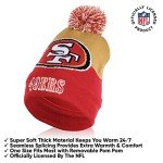 Ultra Game NFL Official Adults Unisex Super Soft Winter Beanie Knit Hat With Extra Warm Touch Screen Gloves, San Francisco 49ers, Team Color 2, 1SIZE