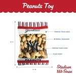 MLB New York Yankees Plush Peanuts Snack Toy for Dogs & Cats with Embroidered Team Name & Logo with Inner Squeaker