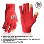 Ultra Game NFL Official Adults Unisex Super Soft Winter Beanie Knit Hat With Extra Warm Touch Screen Gloves, San Francisco 49ers, Team Color 2, 1SIZE