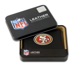 Rico Industries NFL Rico Industries Embroidered Leather Trifold Wallet, San Francisco 49ers , 3.25 x 4.25-inches