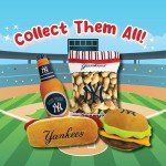 MLB New York Yankees Plush Peanuts Snack Toy for Dogs & Cats with Embroidered Team Name & Logo with Inner Squeaker