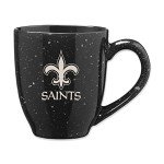 Rico Industries NFL Football New Orleans Saints Primary 16 oz Team Color Laser Engraved Ceramic Coffee Mug