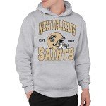 Junk Food Clothing x NFL - New Orleans Saints - Team Helmet - Unisex Adult Pullover Fleece Hoodie for Men and Women - Size Large