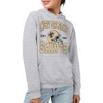 Junk Food Clothing x NFL - New Orleans Saints - Team Helmet - Unisex Adult Pullover Fleece Hoodie for Men and Women - Size Large