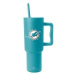 Simple Modern Officially Licensed NFL Miami Dolphins 40oz Tumbler with Handle and Straw Lid | Football Insulated Cup Stainless Steel | Gifts for Men, Women | Trek Collection | Miami Dolphins