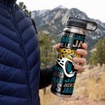 Rico Industries NFL Football Jacksonville Jaguars 22oz Stainless Steel Tumbler with Lid - Great For Coffee, Tea, Water or Cocktails