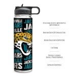 Rico Industries NFL Football Jacksonville Jaguars 22oz Stainless Steel Tumbler with Lid - Great For Coffee, Tea, Water or Cocktails