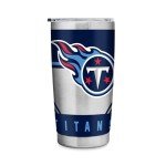 Rico Industries NFL Football Tennessee Titans 20oz Stainless Steel Tumbler with Lid - Great For Coffee, Tea, Water or Cocktails