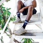 For Bare Feet NFL Youth 4 Stripe Deuce Crew Sock, Tennessee Titans, One Size