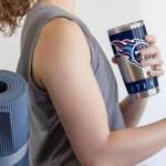 Rico Industries NFL Football Tennessee Titans 20oz Stainless Steel Tumbler with Lid - Great For Coffee, Tea, Water or Cocktails