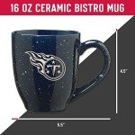 Rico Industries NFL Football Tennessee Titans Primary 16 oz Team Color Laser Engraved Ceramic Coffee Mug