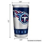 Rico Industries NFL Football Tennessee Titans 20oz Stainless Steel Tumbler with Lid - Great For Coffee, Tea, Water or Cocktails