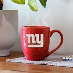 Rico Industries NFL Football New York Giants Alternate 16 oz Team Color Laser Engraved Speckled Ceramic Coffee Mug