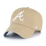 '47 Atlanta Braves Ballpark Clean Up Dad Hat Baseball Cap (Khaki/White/Blue)