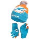 Ultra Game Standard Super Soft Winter Beanie Knit Hat with Extra Warm Touch Screen Gloves, Team Color 2, One Size
