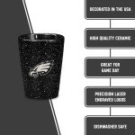 Rico Industries NFL Football Philadelphia Eagles 2oz Ceramic Shot Glass for Fans, Laser Engraved In Team Color Single Shot Glass