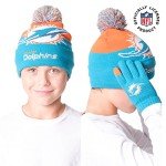 Ultra Game Standard Super Soft Winter Beanie Knit Hat with Extra Warm Touch Screen Gloves, Team Color 2, One Size