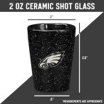 Rico Industries NFL Football Philadelphia Eagles 2oz Ceramic Shot Glass for Fans, Laser Engraved In Team Color Single Shot Glass