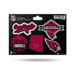 Rico Industries NFL Arizona Cardinals 5-Piece Die-Cut Decal Sheet, Small