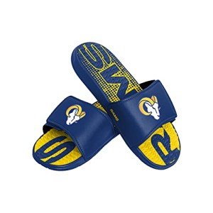 FOCO Los Angeles Rams NFL Mens Gradient Wordmark Gel Slide - L