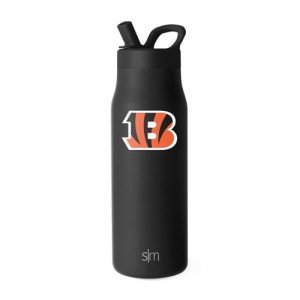 Simple Modern Officially Licensed NFL Cincinnati Bengals Water Bottle with Straw Lid | Leak Proof Insulated Stainless Steel Travel Thermos | Gifts for Men Women| Mesa Collection | Cincinnati Bengals