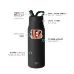 Simple Modern Officially Licensed NFL Cincinnati Bengals Water Bottle with Straw Lid | Leak Proof Insulated Stainless Steel Travel Thermos | Gifts for Men Women| Mesa Collection | Cincinnati Bengals