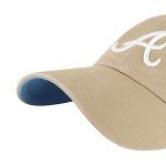 '47 Atlanta Braves Ballpark Clean Up Dad Hat Baseball Cap (Khaki/White/Blue)