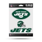 Rico Industries NFL New York Jets Die Cut Triple Spirit Sticker Sheet, One Size, 3-Piece
