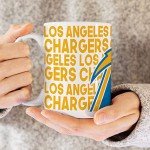 Rico Industries NFL Football Los Angeles Chargers 15 oz White Ceramic Coffee Mug
