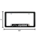 Rico Industries NFL Los Angeles Chargers Carbon Fiber 12" x 6" Chrome All Over Automotive License Plate Frame for Car/Truck/SUV