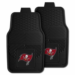 FANMATS 8908 Tampa Bay Buccaneers 2-Piece Heavy Duty Vinyl Car Mat Set, Front Row Floor Mats, All Weather Protection, Universal Fit, Deep Resevoir Design, (Color may Differ)