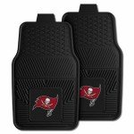 FANMATS 8908 Tampa Bay Buccaneers 2-Piece Heavy Duty Vinyl Car Mat Set, Front Row Floor Mats, All Weather Protection, Universal Fit, Deep Resevoir Design, (Color may Differ)