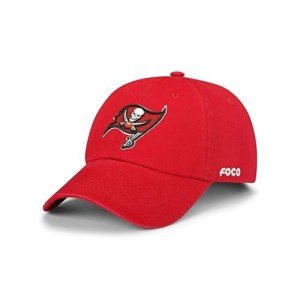 FOCO Men's Tampa Bay Buccaneers Cap NFL Logo Casual Hat, Team Color