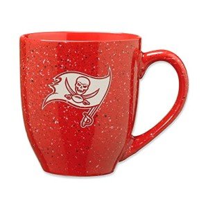Rico Industries NFL Football Tampa Bay Buccaneers Primary 16 oz Team Color Laser Engraved Ceramic Coffee Mug 16oz