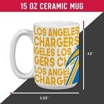 Rico Industries NFL Football Los Angeles Chargers 15 oz White Ceramic Coffee Mug