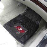 FANMATS 8908 Tampa Bay Buccaneers 2-Piece Heavy Duty Vinyl Car Mat Set, Front Row Floor Mats, All Weather Protection, Universal Fit, Deep Resevoir Design, (Color may Differ)