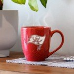 Rico Industries NFL Football Tampa Bay Buccaneers Primary 16 oz Team Color Laser Engraved Ceramic Coffee Mug 16oz