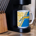 Rico Industries NFL Football Los Angeles Chargers 15 oz White Ceramic Coffee Mug
