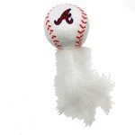 BEST PLUSH CAT TOY - MLB ATLANTA BRAVES Complete Set of 3 piece Cat Toys filed with Fresh Catnip. Incld: 1 Baseball Cap Cat Toy, 1 Baseball Cat Toy with Feathers, & 1 Beer Bottle. Beautiful Team LOGOS